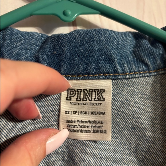 PINK by VICTORIA’S SECRET DESIGNER INSPIRED LOUIS V CROPPED DENIM JACKET | XS/S - Picture 8 of 10